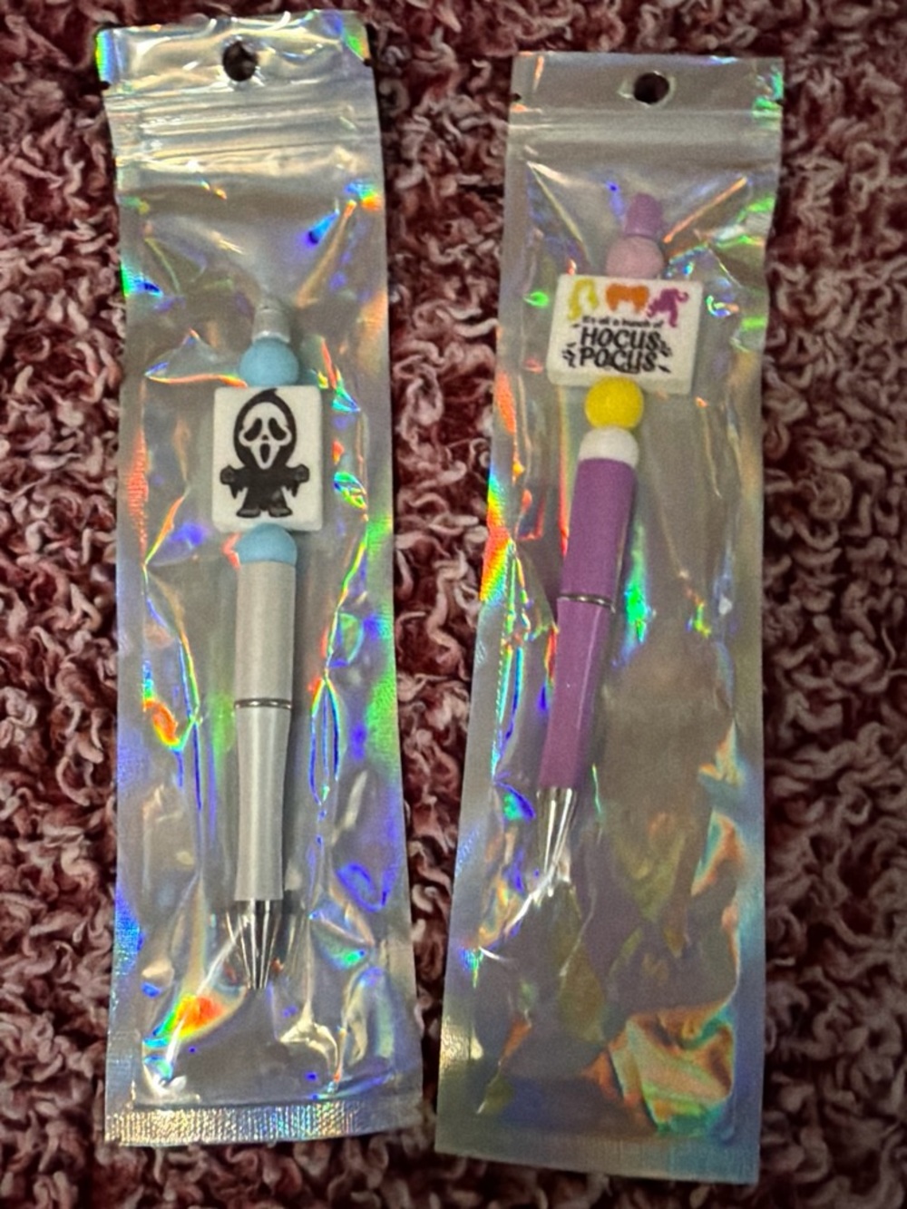 Hocus Pocus Themed Purple and White Ballpoint Pens